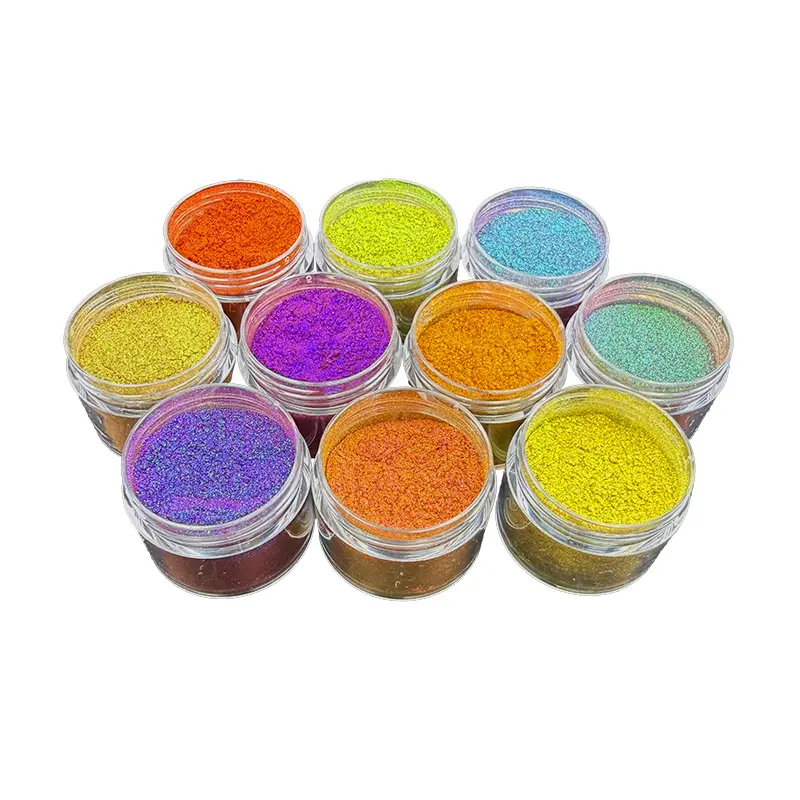 Pigmen Peralihan Warna Buram Kroma Tinggi Gratis Aluminium kanggo Lip Gloss lan Dandanan Rai Intens