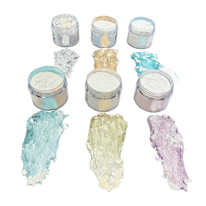 Pigmen Ganti Warna Transparan Fantasi Perak kanggo Sorotan Eyeshadow